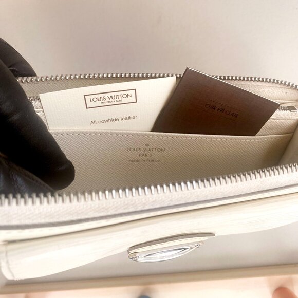 LV Epi Astrid Wristlet Clutch Wallet in Ivory w/ Silver Hardware CT4089 - Picture 8 of 17